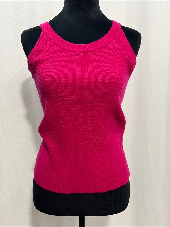 Tops - Women's Bright Pink Knit Tank Top casual  beach pool park walk sports 1444
